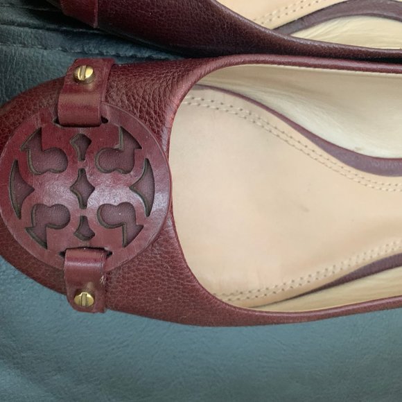 Tory Burch Burgundy Red Flats 7.5 7.5M - Picture 3 of 7